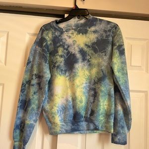 💖 Green and blue tie dye pullover